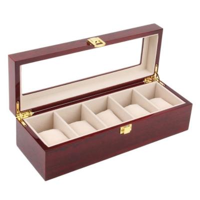 China Classic Design Luxury Black Wooden Watch Box Display 5pcs Watch Box for sale