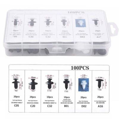 China 100pcs Universal Auto Interior Auto Body Parts Clips & Fasteners Automotive Plastic Car Clips Rivets Clips & Fasteners for sale