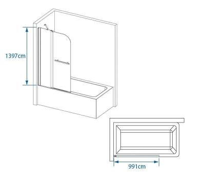 China EUROPEAN Wide Use Tempered Glass Hinged Folding Bathtub glass door Screen for sale