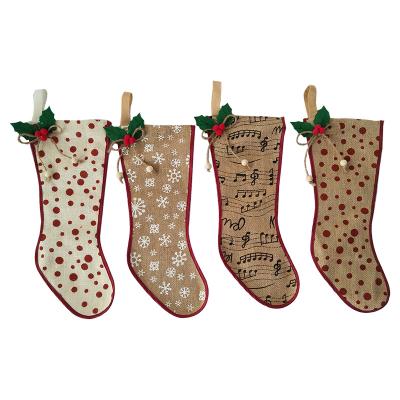 China Manufacturer Jute Christmas Surprise Parcel Christmas Sock Felt Stockings for sale