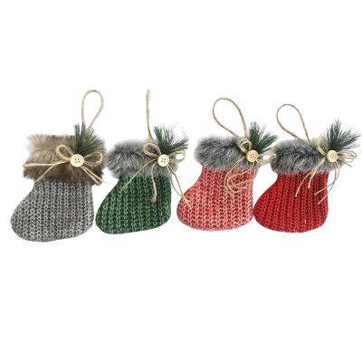 China Christmas Felt Knitted Items Gift Packing Stocking Mini Christmas Stocking for sale