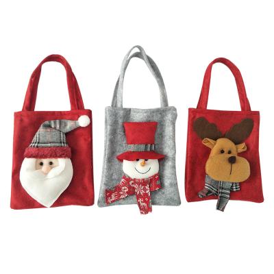 China New Design Christmas Felt Decoration Felt Candy Bag With Santa Claus Doll Ornament Decoration for sale