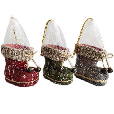 China Felt Christmas Shoe Decorations Santa Gnome Candy Boot Christmas Decoration for sale