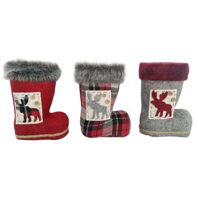 China Wholesale Custom Felt Santa Candy Boot Gift Christmas Boot Holder Christmas Ornament for sale