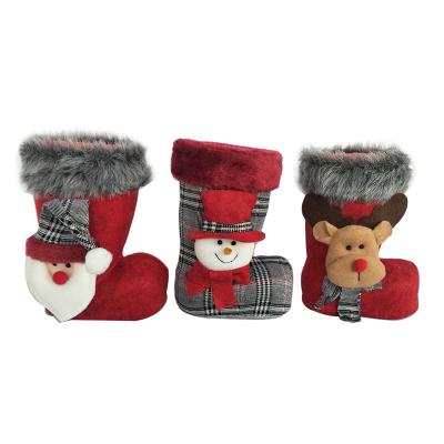 China Wholesale Custom European Felt Christmas Decoration Felt Christmas Boot Decoration Santa Claus Doll for sale