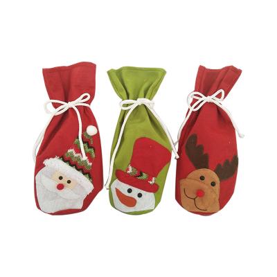 China Felt Felt Material Recyclable Christmas Wine Tote Bag Christmas Ornament for sale