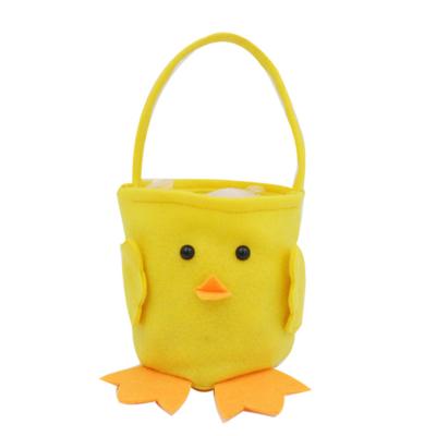 China Wholesale Decoration Factory Felt Easter Egg Basket Cloth Easter Bucket Personalized Eggs Party Gift Easter Bunny Chick Tote Bag for sale