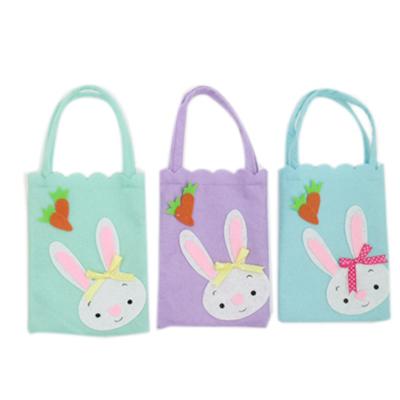 China Customized Felt Easter Handmade Festival Party Decorations Multiple Color Personalized Bunny Easter Basket For Kids for sale