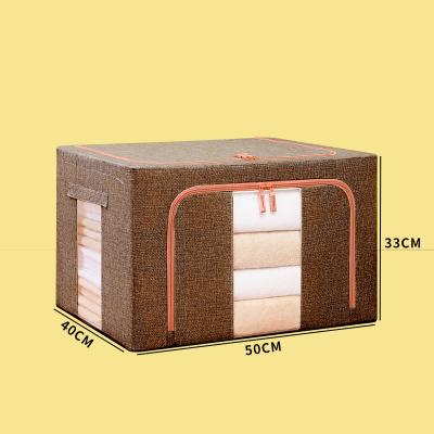 China Folding Clothes Storage Bins With Lids Foldable Cloth Storage Organizer Cube With Metal Frame Stackable Closet Organization Box Bags Cl for sale