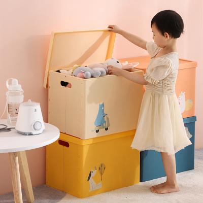 China Collapsible Plastic Folding Storage Boxes Organizer With Lid For Kids Toys for sale