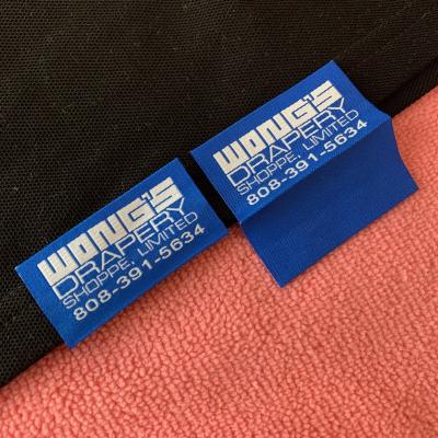 China Sustainable Super Quality Damask Woven Edge Label , Handmade Bottom Label For Edge Clothing for sale