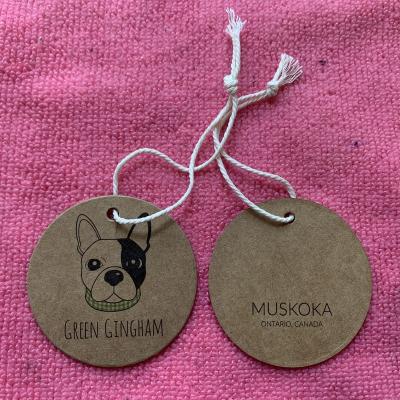 China Sustainable Uncoated Surface Craft Paper Hang Tag , Natural Color Paper Kraft Paper Swing Tag With Cotton String for sale