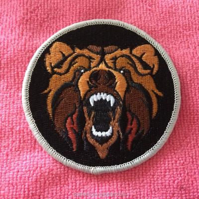 China 3D Dog Logo Full Embroidery Patch , 3d Embroidery Emblem For Pants for sale