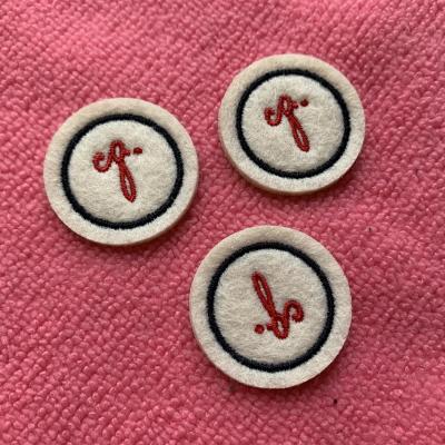 China 3D Embroidery Soft Felt Patch , Embossed Logo Embroidery Label For Garment for sale