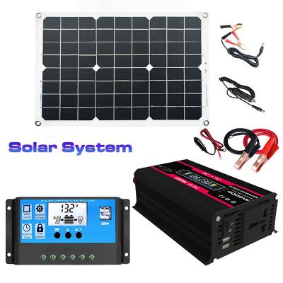 China Home Easy 12v to 220v 110v Mini Off Grid Solar Panel Mounting Energy System for Home Lighting for sale