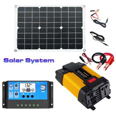 China 30a inverter controller 18w smart home solar panel 12v to 110v 220v generation system kit for sale