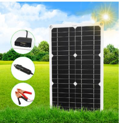 China Portable 20W Solar Panel Waterproof Rainproof Support Fast Home Charging For Outdoor Camping Travel Car Boat Mobile Phone for sale