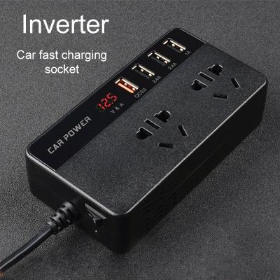 China 12v To 220v Qc3.0 Led Digital Display Car Led Booster Inverter For Mobile Phone Computer 130*70*33MM for sale