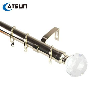 China Modern Decorative Curtain Rod Set in Durable Hot Sale Cafe Window Wrought Iron Curtain Pole Accessories Ring For Curtains Acrylic Crystal for sale