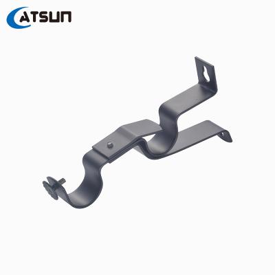 China Durable Experienced Manufacturer Decorative Middle Bottom 90 Degree Aluminum Curtain Bracket Double for sale