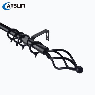 China New Products Durable Hot Metal Iron Black Single Bracket Assorted Sizes Curtain Rods for sale