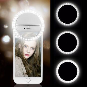 China Portable Mini Rechargeable ABS promotion with mobile phone mobile beauty usb photographic lighting led selfie ring light for sale