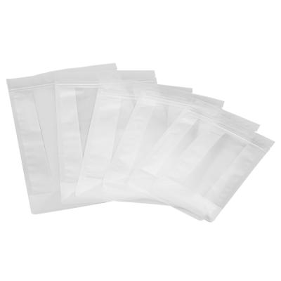 China Moisture Proof Sale Of Transparent Stock Frosted Food Packaging Eight Side Sealing Bags for sale