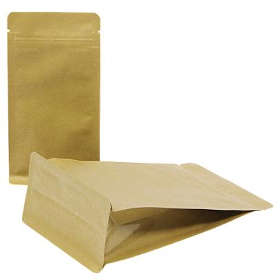 China Custom Printed Moisture Proof Kraft Paper Plastic Food Sealed Bag With Zipper Sealing And Eight Side Sealing for sale