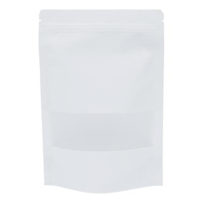 China OEM & ODM Recyclable Kraft Paper Sealed Bag With Clear Window Top Zipper Closure for sale