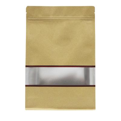 China Manufacturer Moisture Proof Custom Printed Aluminum Foil Lined Kraft Paper Bag , Zipper Food Bag With Transparent Window for sale