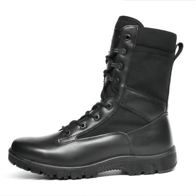 China Waterproof Black Tactical Military Combat Boots Boots Combat Boots Leather Upper Injection Rubber Sole for sale