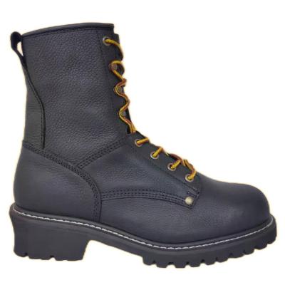 China Toe China Manufacture Logger Boots Steel Safety Shoes Work Boots Leather Upper Rubber Sole Oxidation-Reduction Potential for sale