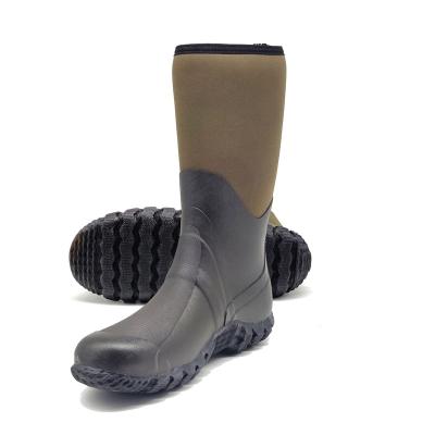 China 2022 New Design Waterproof Mens Farmer Boots Waterproof Neoprene Wellington Work Rubber Boots for sale