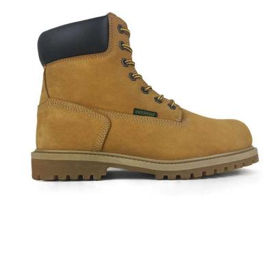 China Fashion Recyclable 6 Inch High Toe Safety Soft Construction Work Safety Boots Genuine Leather Yellow Boots for sale