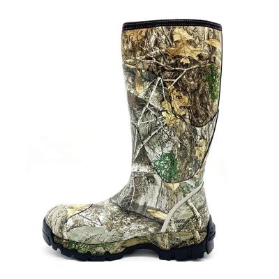 China 2022 High Quality Mens Neoprene Waterpoof Camouflage Hunting Rubber Boots Waterproof Fishing Boots Mud Boots for sale