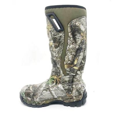 China 2022 High Quality Mens Neoprene Waterpoof Camouflage Hunting Rubber Boots Waterproof Fishing Boots Mud Boots for sale