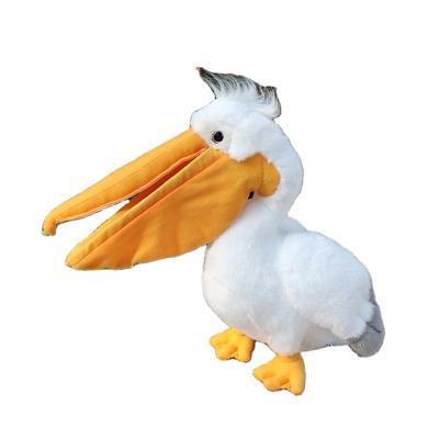 China Educational Gifts for Kids Realistic Pelican Plush Toys Soft Big Mouth Pelican Stuffed Doll Real Life Bird Stuffed Toy for sale