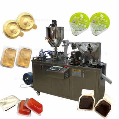 China DPP80 Food Cheese Ketchup Mini Oil Paste Sauce Butter Small Honey Liquid Chocolate Aluminum Foil Jam Blister Packing Machine for sale