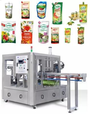 China High Efficiency Automatic  Juice Beverage Tomato Paste baby food drink water Bag Spout Pouch Filling and Capping machine for sale