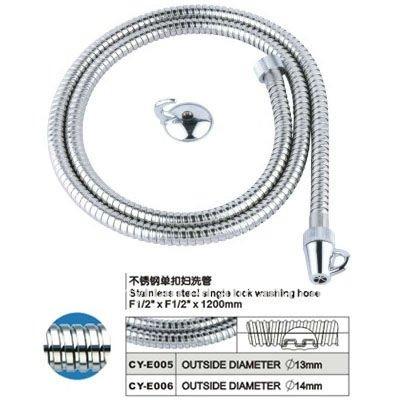 China Modern Stainless Steel Single Lock Flexible Hose With Spray Nozzle for sale