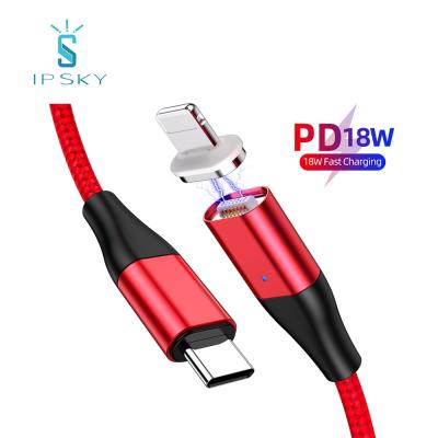 China 18W IPSKY 18W Super Fast Charging C Cable To Ignition Cable Magnetic Type-C To Ignition For iPhone 11 /iphoneX /iphone 8 /12 for sale