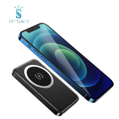 China 15W Magnetic Wireless Charger+20W Palladium Wired Logo New IPSKY Super Fast Slim Magnetic Qi Rohs Power Bank 10000mah Magnetic Portable Wireless Power Banks Super Fast Custom Mobile Phone Charger mini for sale