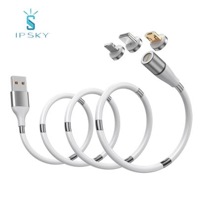 China MP3/MP4 Player IPSKY USB Cable Factory Led Lightweight 3 in 1 Charger Cable 3A Magnetic Fast Charging Cable for sale