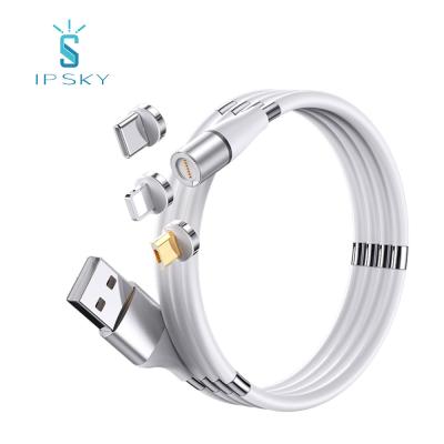 China MP3/MP4 Player IPSKY Free Burn Logo 3A Magnetic Cable Charger Fast Charging Self-Winding Cable for sale