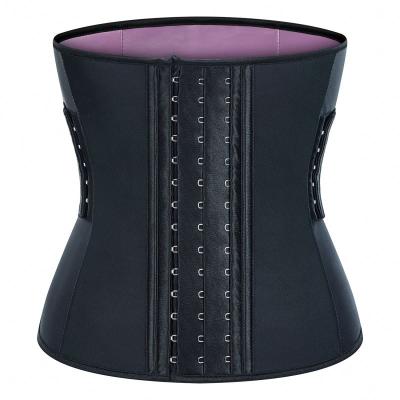 China Steel Bone Girdle Cincher Elastic Waist Trainer Latex Breathable Shaper Removable Waist Trainer Sweat Belt Fitness Faja With Hooks for sale