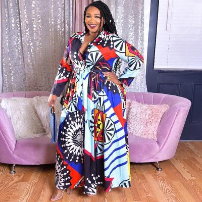 China African women's ethnic style loose anti-static printing african women's maxi dresses for sale