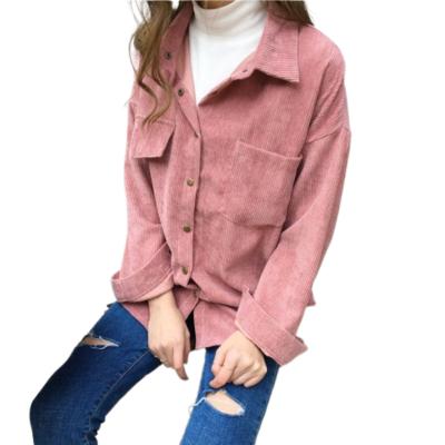 China Autumn New Ins Loose And Corduroy Soft Long Shirt Women's Casual Shirt Solid Color Sleeve Shirt Coat 2021 Others for sale