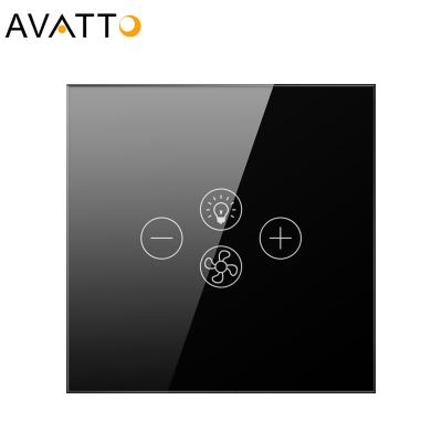 China Home ControlTuya Wifi Smart Home 5 Speed ​​Fan Light Wall Touch Remote Switch Switch for European UK Australia South Africa for sale