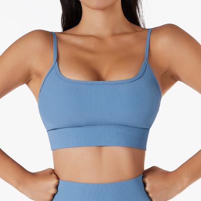 China Wholesale Seamless Women Sports Seamless Bra Set Women's Ribbed Compression Bra And Running Shorts Yoga Suit Gym Fitness Sets for sale