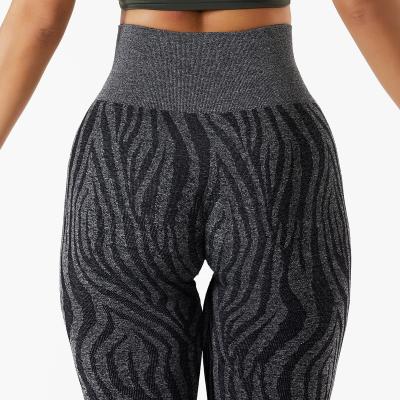 China Seamless Logo Yoga Arm Warmers Leggings Fitness Gaiters Comfort Stretch Zebra Viable Seamless High Waist for sale